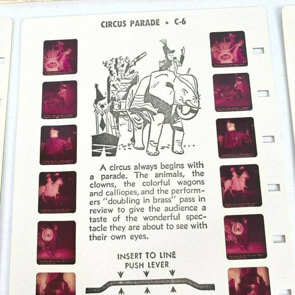 Vintage Tru Vue Film Cards Circus‎ CA-1 1954 3 Pack - Picture 5 of 6